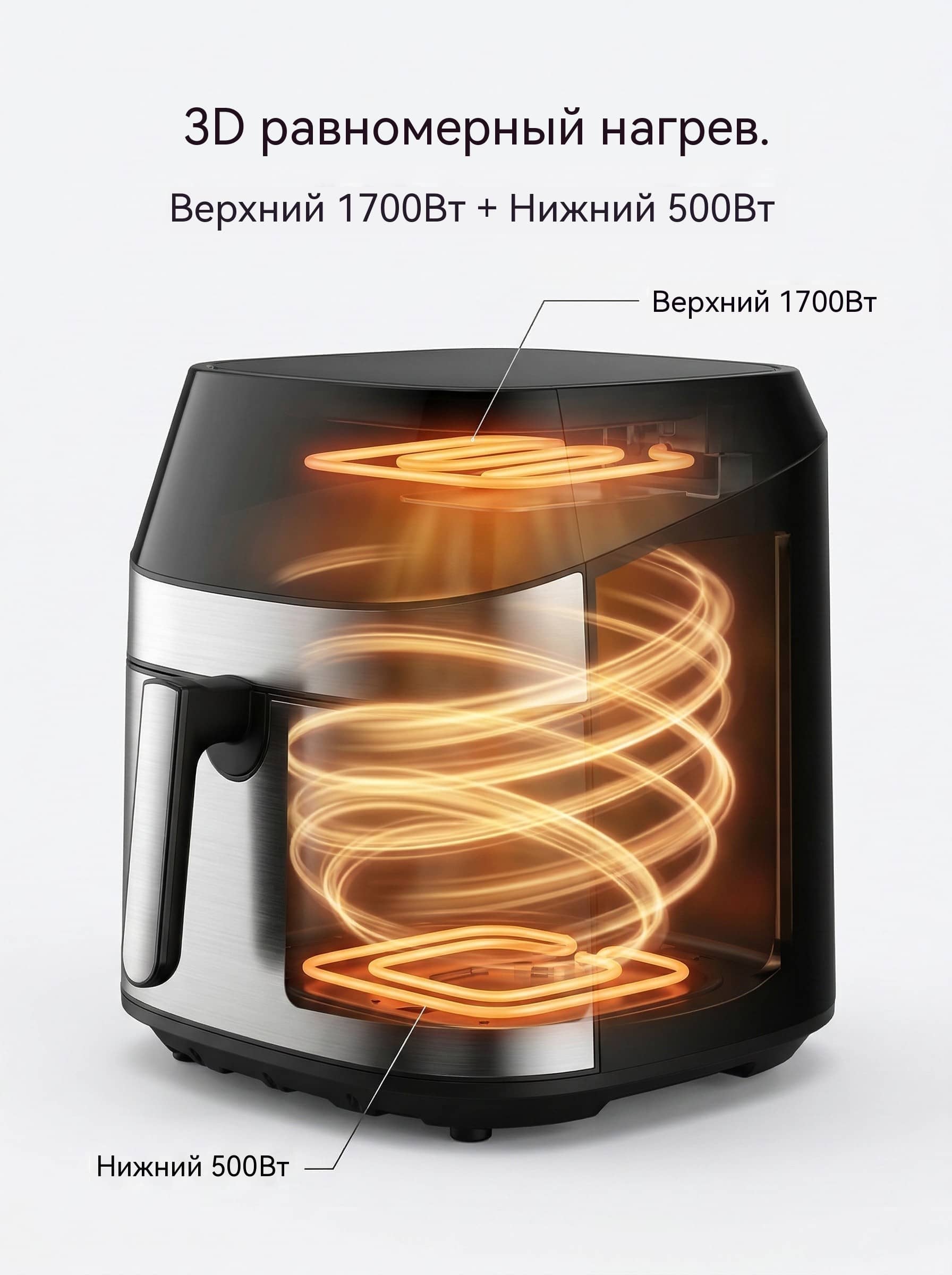 Фритюрница 8л 2100Вт раздельный нагрев 10 программ TFT