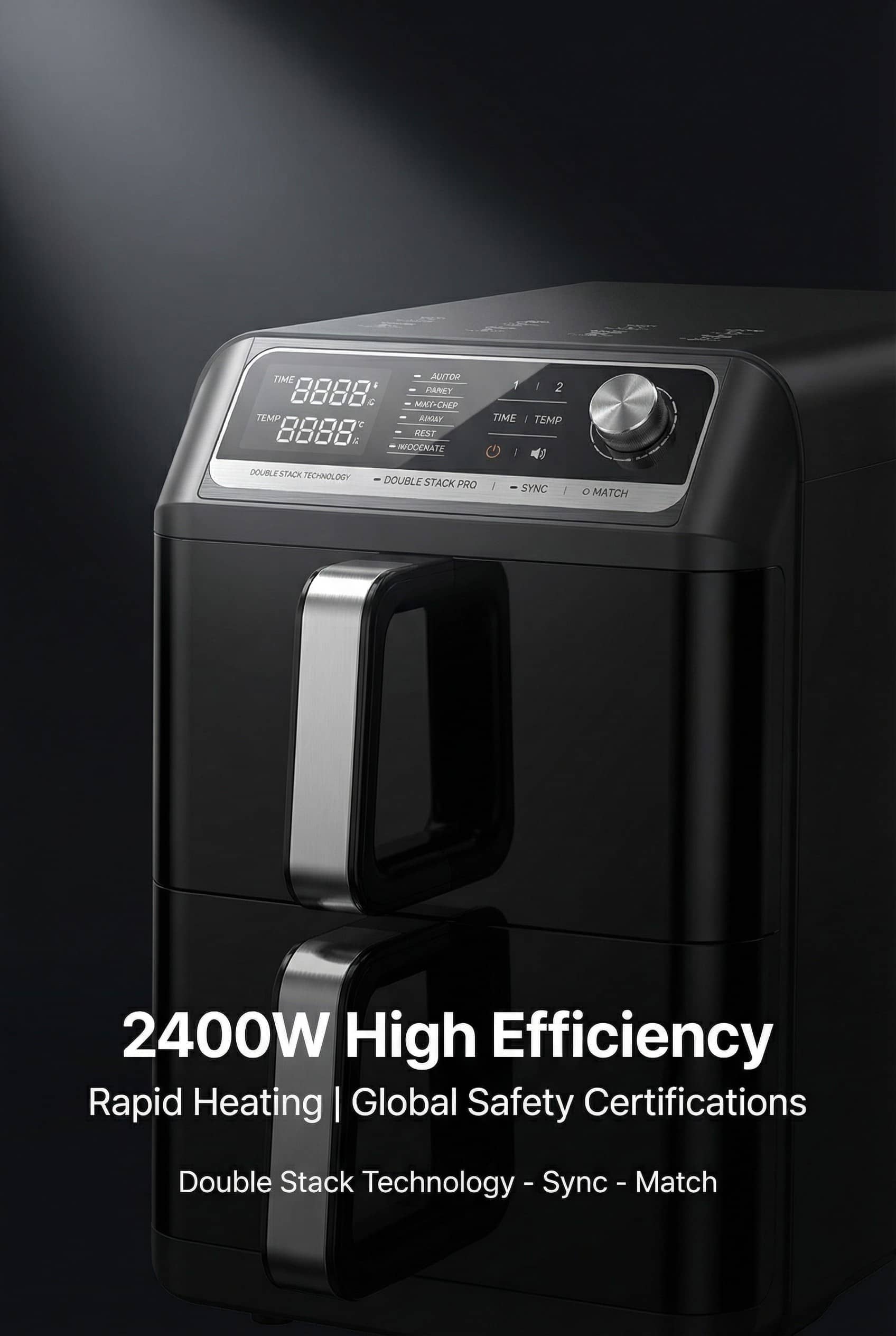 Вертикальная двухъярусная фритюрница 2x5.6л 2400Вт экономия места