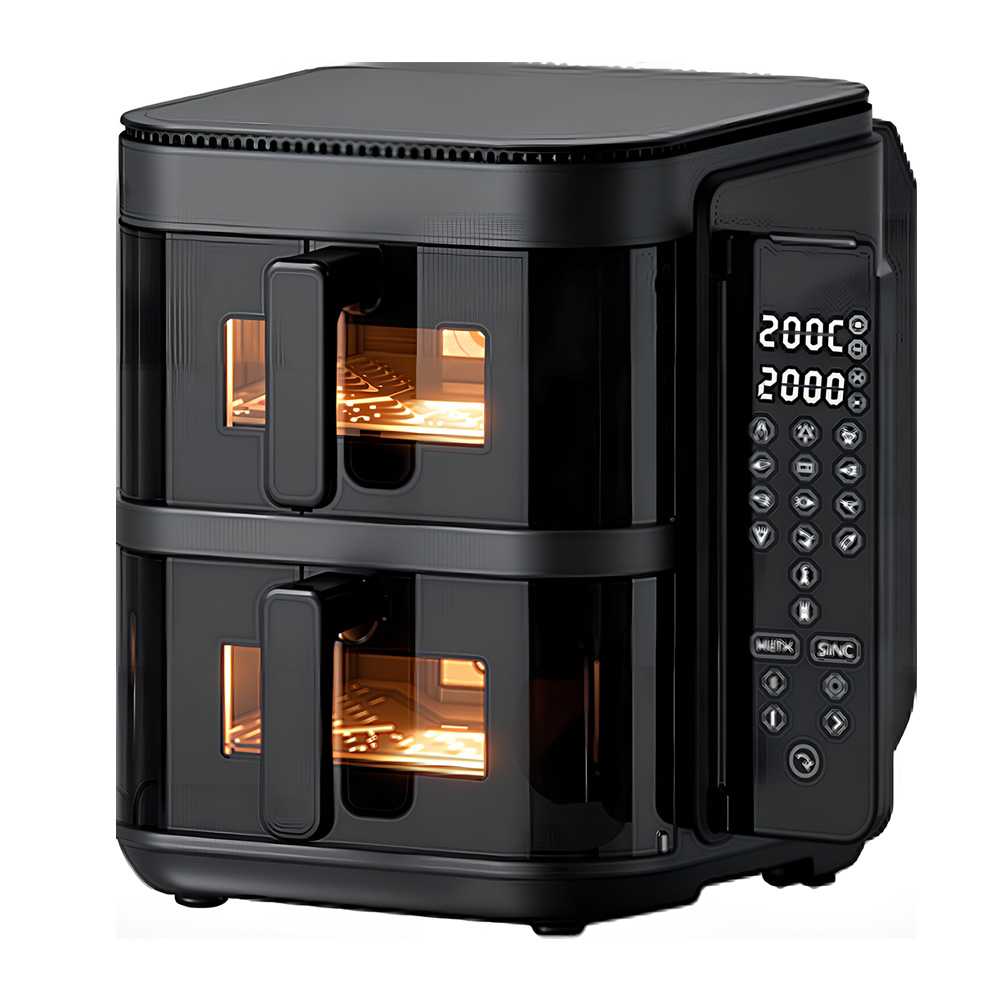 Вертикальная двойная воздушная фритюрница 11л 2800W цифровая панель 12 программ SUS нагреватель