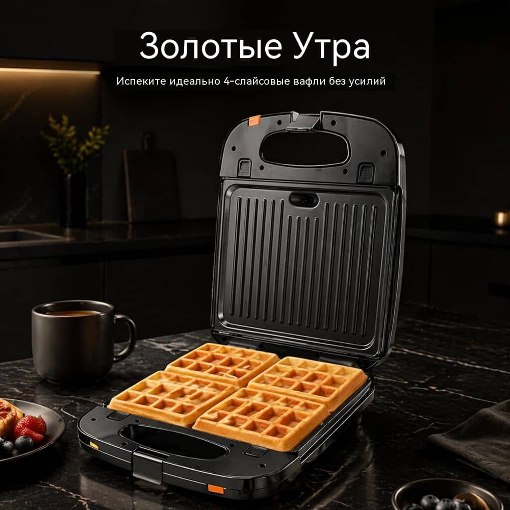 Сэндвичница на 4 тоста SD-134 1200 Вт со съёмными антипригарными панелями