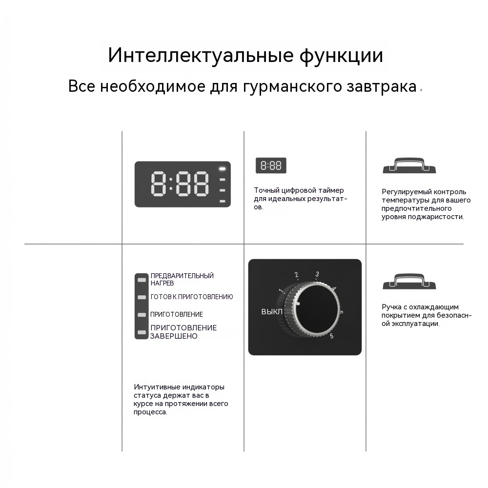 WM-208 цифровая вафельница 1600 Вт — быстрый нагрев и равномерная выпечка