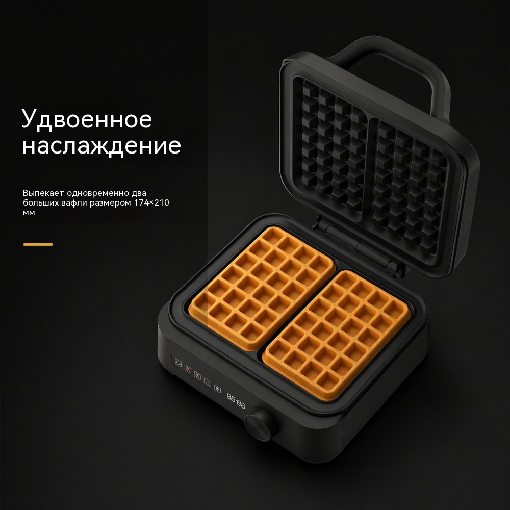 WM-199 цифровая вафельница 1600 Вт — быстрый и равномерный нагрев 