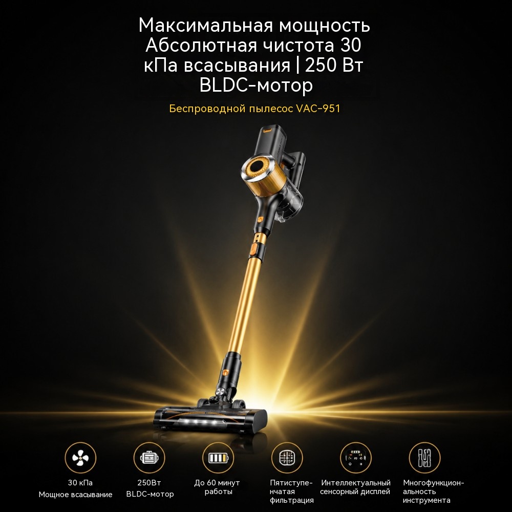VAC-951 беспроводной пылесос с BLDC бесщёточным мотором