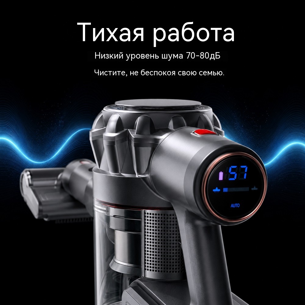 VAC-909 беспроводной вертикальный пылесос 22,2 В — сухая уборка 160 Вт, коллекторный мотор тяга 6–12 кПа (условия теста уточняются)
